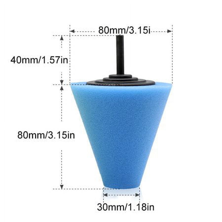 Polishing Sponge,5Pcs Car Polisher Buffing Cone Pads Polishing Ball Pad For Wheel Corner Kit Tool