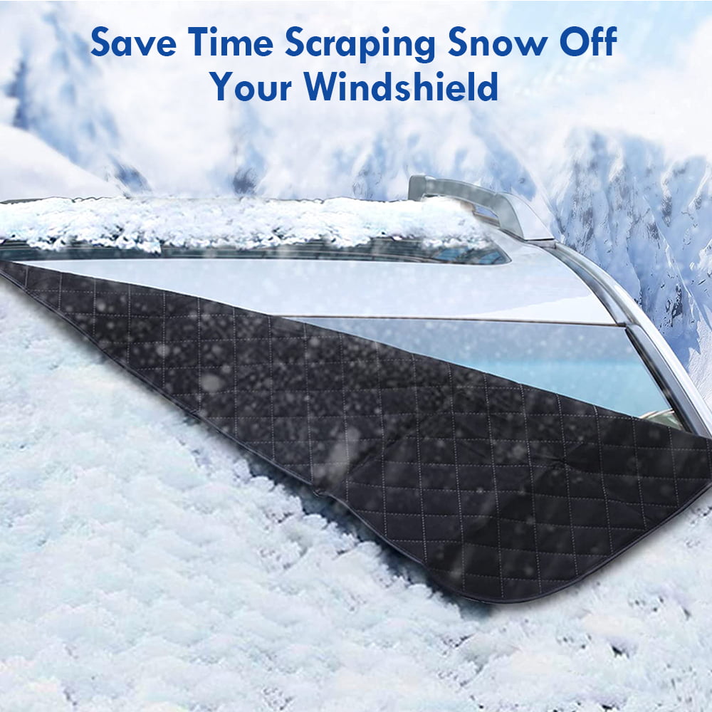 IC ICLOVER Magnetic Car Windshield Snow Cover Thicken Sun Shade Frost Guard Winter Windshield Snow Ice Cover Car Windshield Protector for Car Trucks Vans and SUVs Stop Scraping Cute
