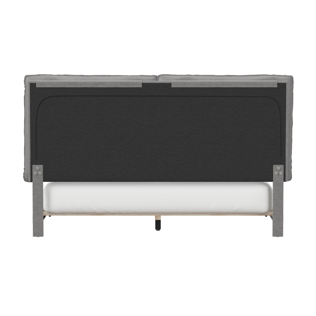 Hillsdale Arden Upholstered Pillow Queen Platform Bed, Nature Gray