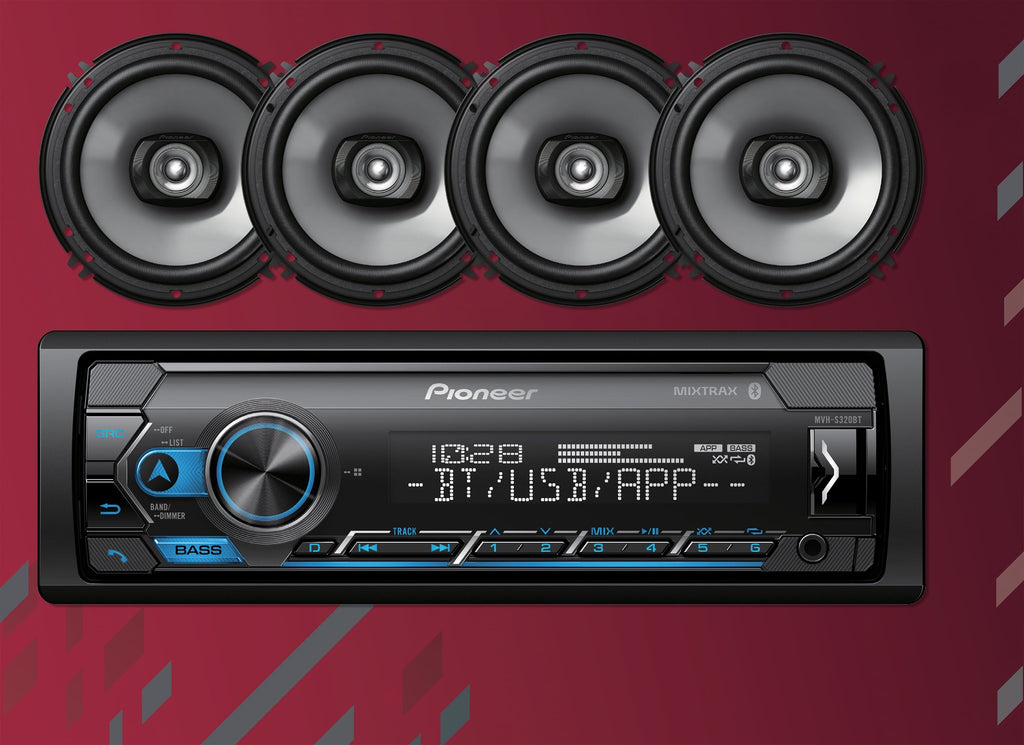 Pioneer MXT-S3266BT Car Audio Bundle