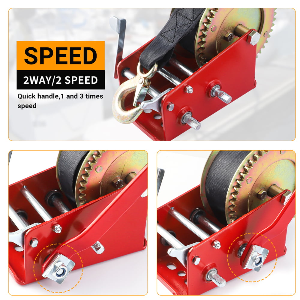 Trailer Winch, 3500 lb for Boat RV ATV Hand Winch