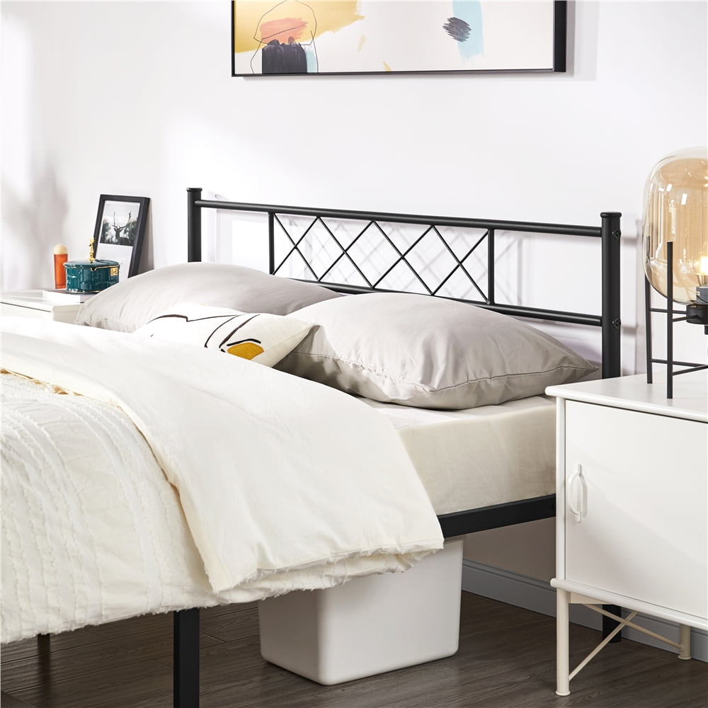 Yaheetech Metal Platform Bed Frame with Headboard and Footboard, Queen Size, Black