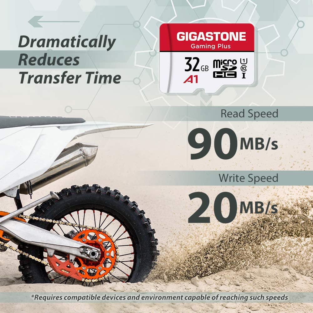 Gigastone 32GB Micro SD Card, Gaming Plus, High Speed 90MB/s, Full HD Video Recording, Compatible with Nintendo Switch Dash Cams GoPro Cameras