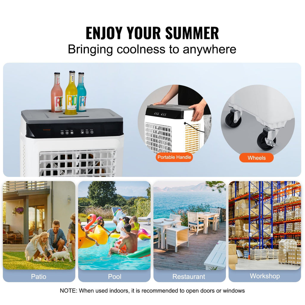 BENTISM Evaporative Cooler Swamp Cooler 3-in-1 2100 CFM 7 Gal 12h Timer Air Humidifier