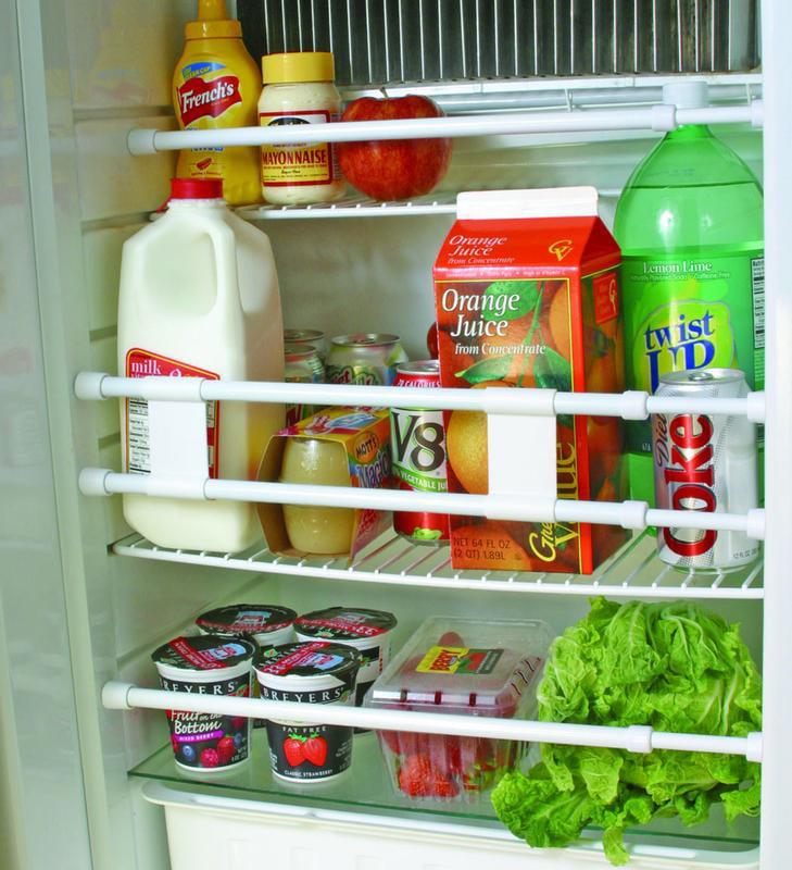 RV Refrigerator Double Bar Set - 16" to 28" White (44073)