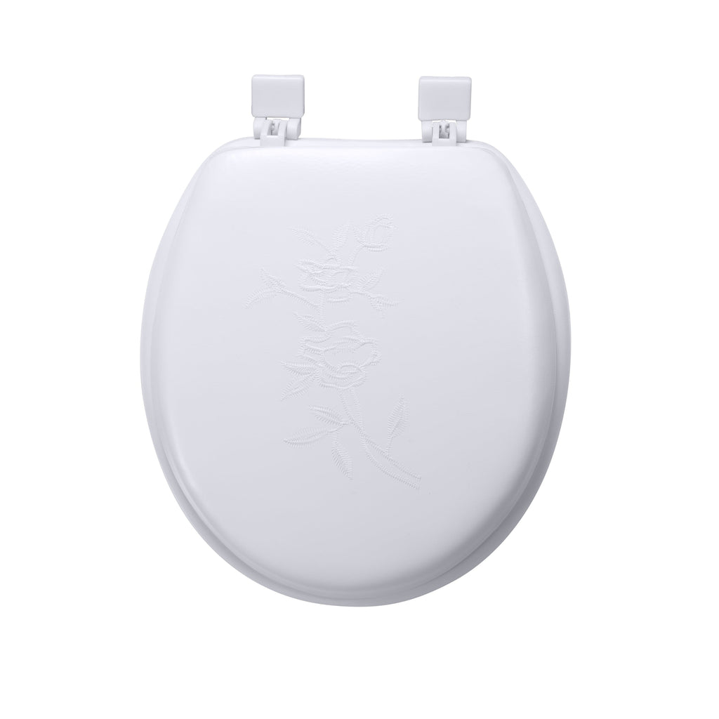 Bath Bliss Extra Soft Vinyl Standard Round Toilet Seat in White