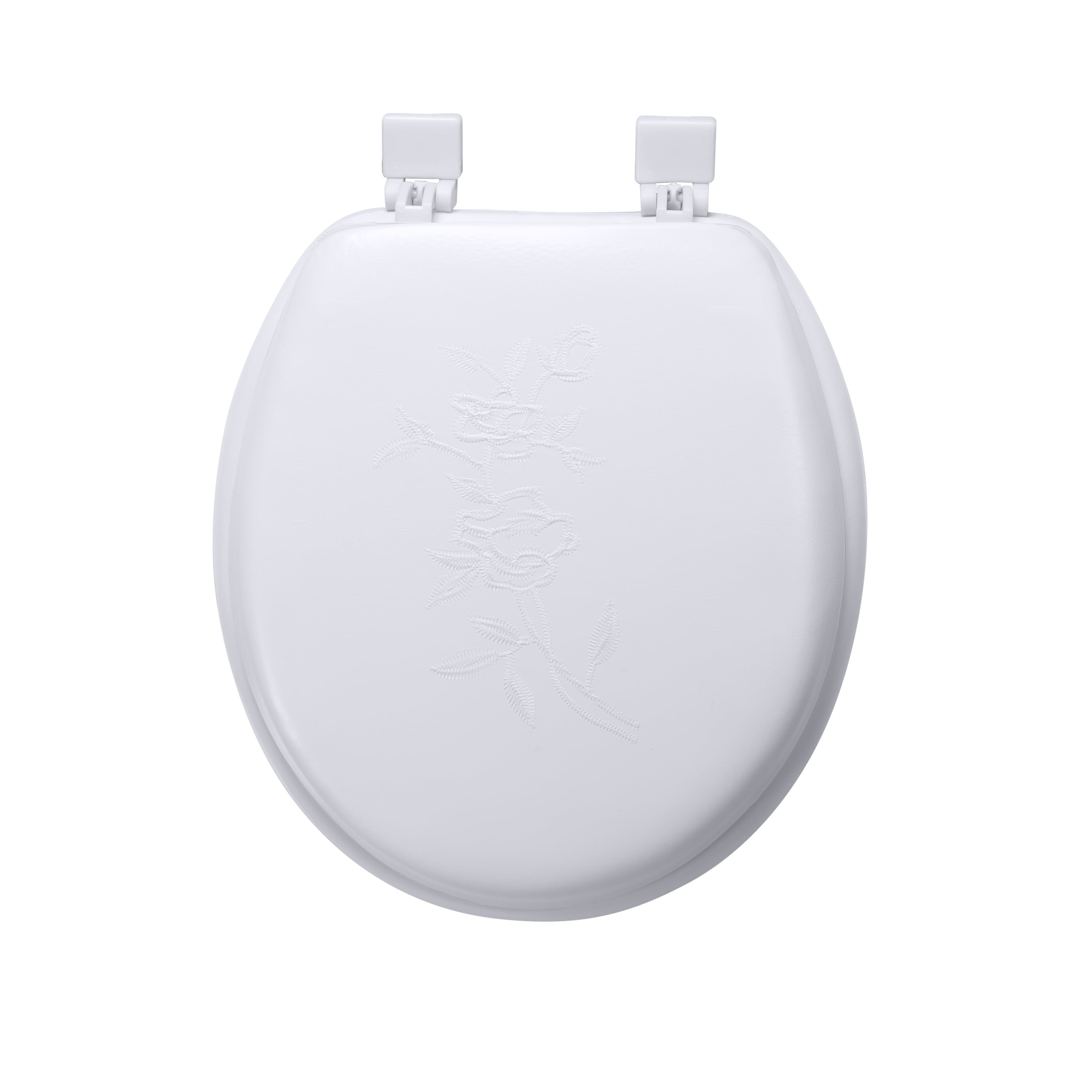 Bath Bliss Extra Soft Vinyl Standard Round Toilet Seat in White