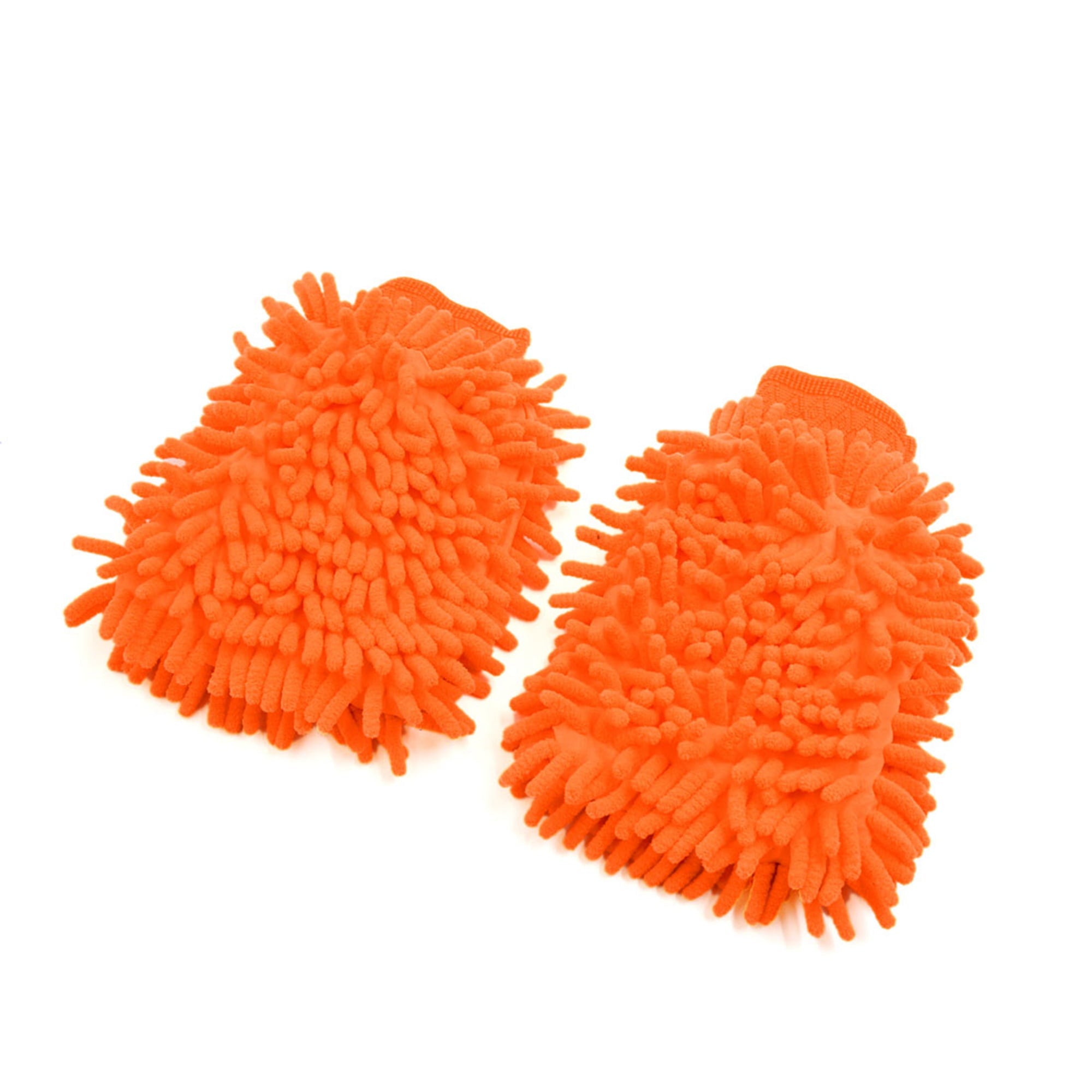 4Pcs Universal Orange Dual Sided Microfiber Chenille Mitt Car Washing Cleaning Glove