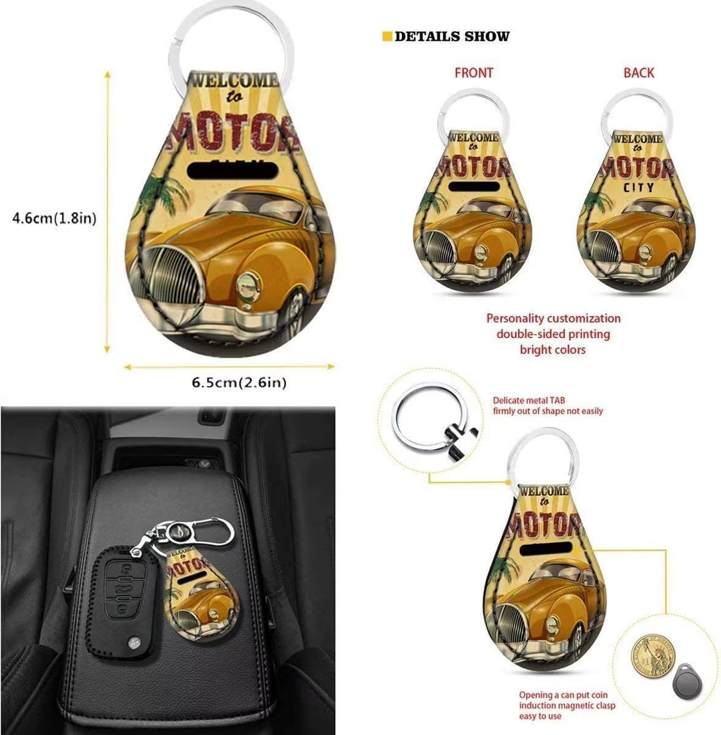Pzuqiu Cow Print Car Accessories Front Car Seat Cover with Steering Wheel Cover+ Automotive Cup Holders+ Car Key Fob Cover+Seat Belt Pads Cover+ Center Console Pad Full Set 10-pcs Black White
