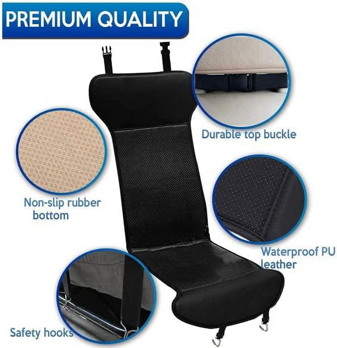 Zone Tech Black Car Heated Travel Seat Cover Cushion, 12v Plug for Cold Weather, 2 Pack