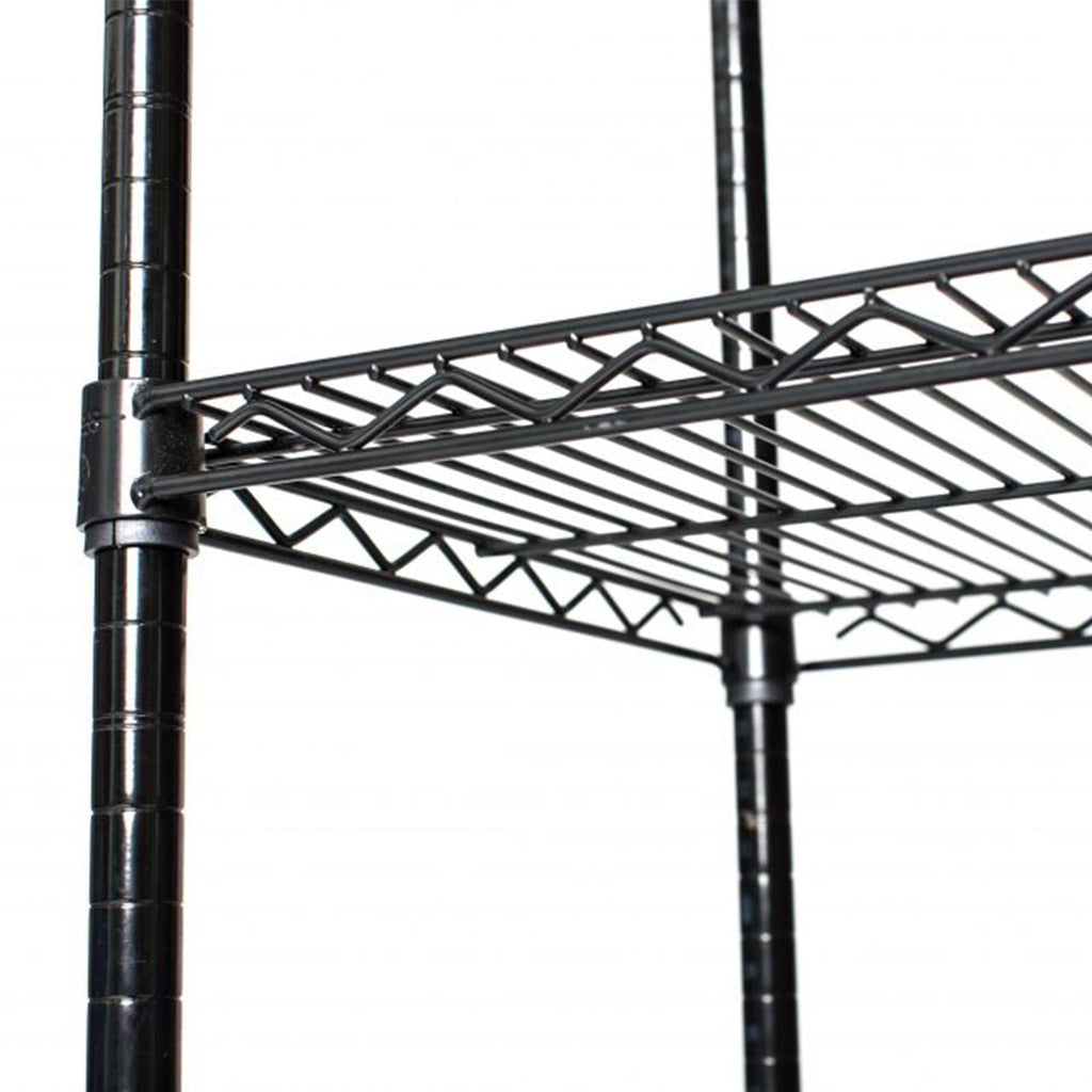 Ktaxon Commercial 5 Tier Shelf Adjustable Wire Metal Shelving Rack w/Rolling Black, 35''L x 18''W x 71''H, Capacity for 750 lbs