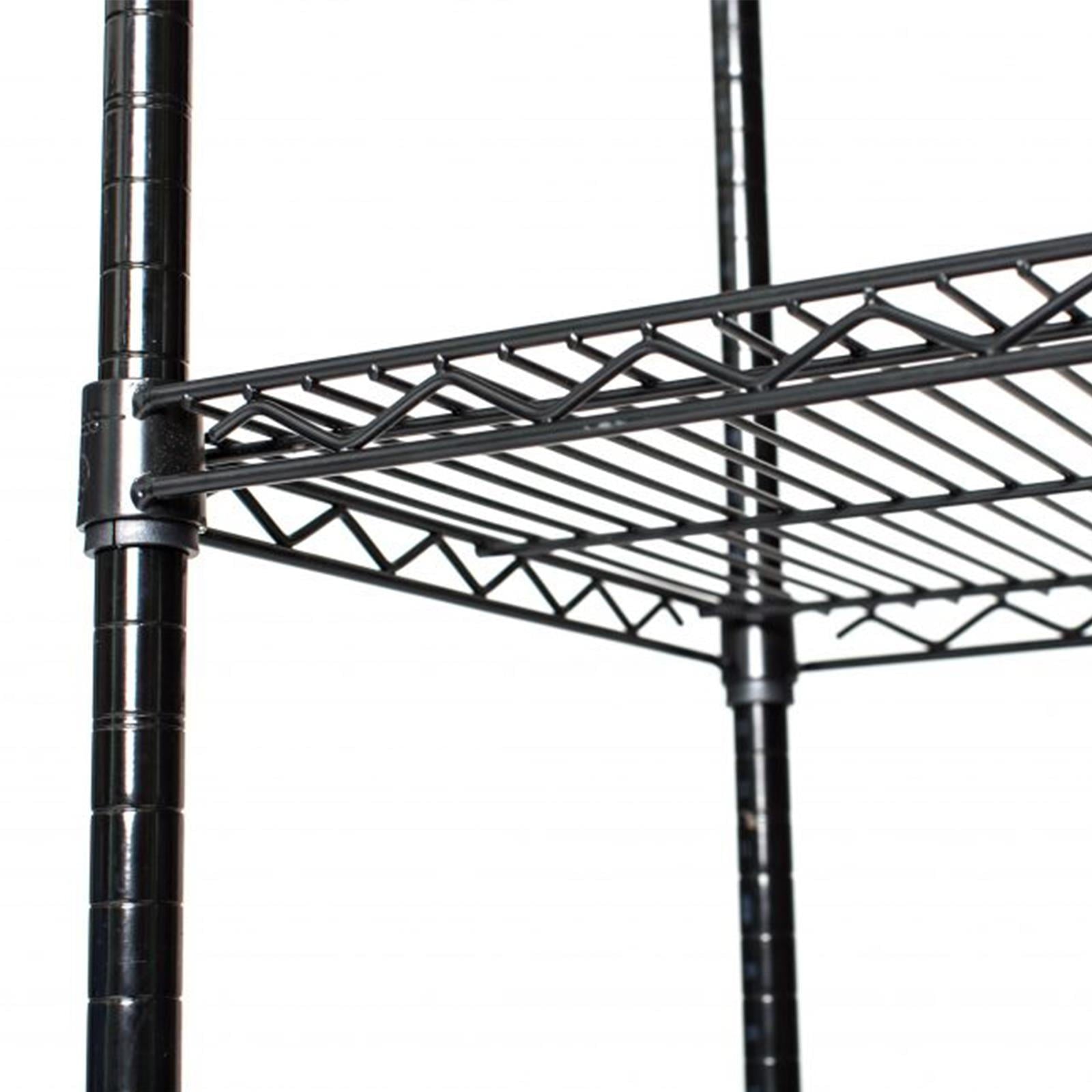 Ktaxon Commercial 5 Tier Shelf Adjustable Wire Metal Shelving Rack w/Rolling Black, 35''L x 18''W x 71''H, Capacity for 750 lbs