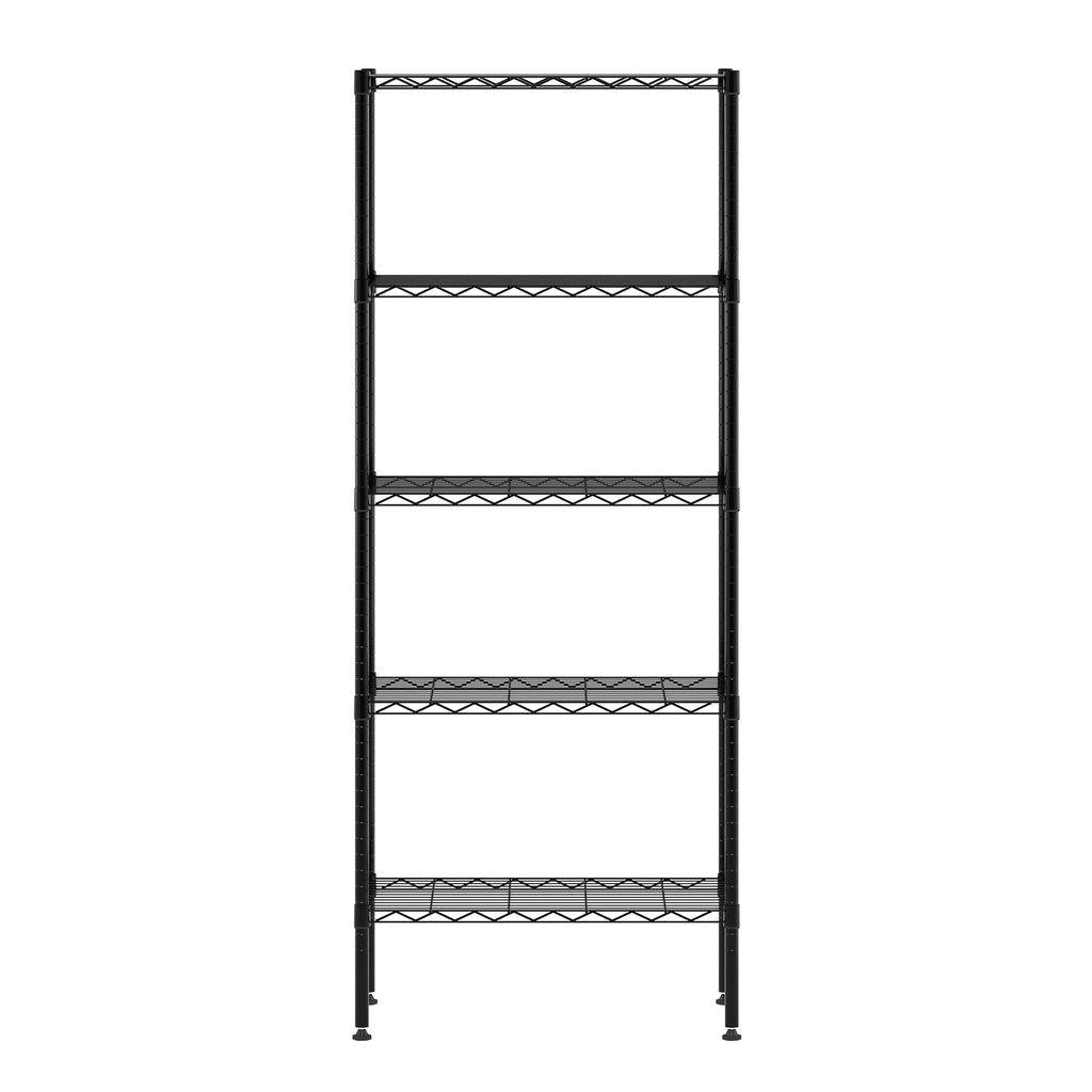 Furinno Wayar 5-Tier Metal Storage Shelf Rack, 24 x 14 x 60, Black