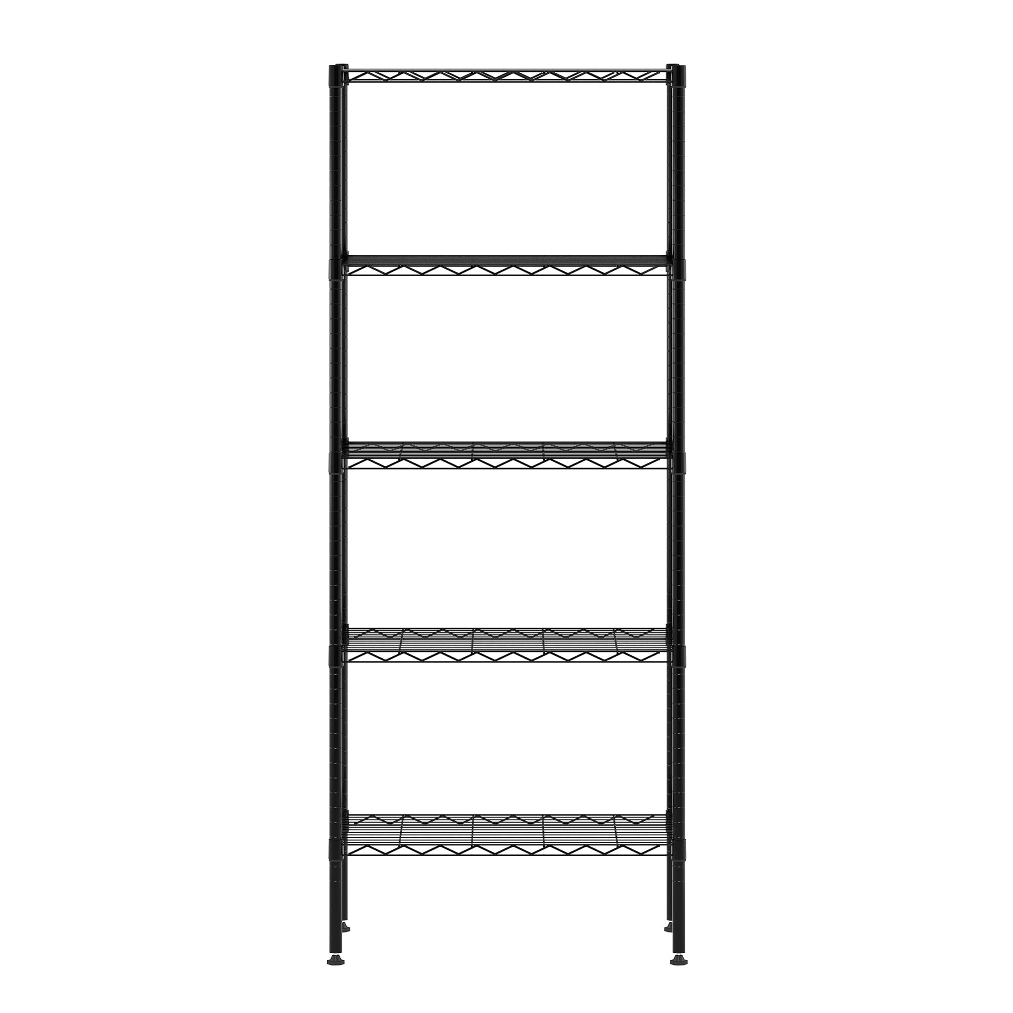 Furinno Wayar 5-Tier Metal Storage Shelf Rack, 24 x 14 x 60, Black