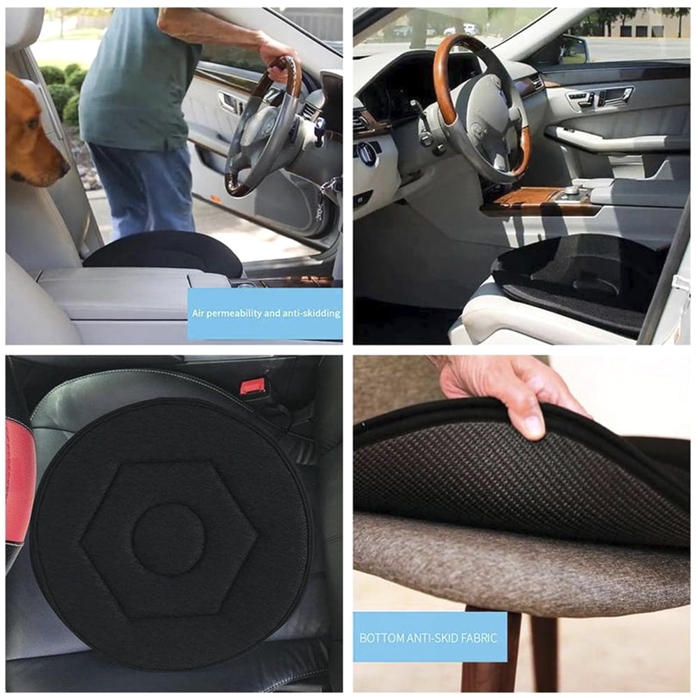 360° Rotating Car Seat Cushion 16.5in Portable Auto Swivel Cushion Seat with Anti-Slip Base Ideal,Rotating Cushion Auto Car Swivel Seat Cushion for Car Seat/Home/Office/Chairs