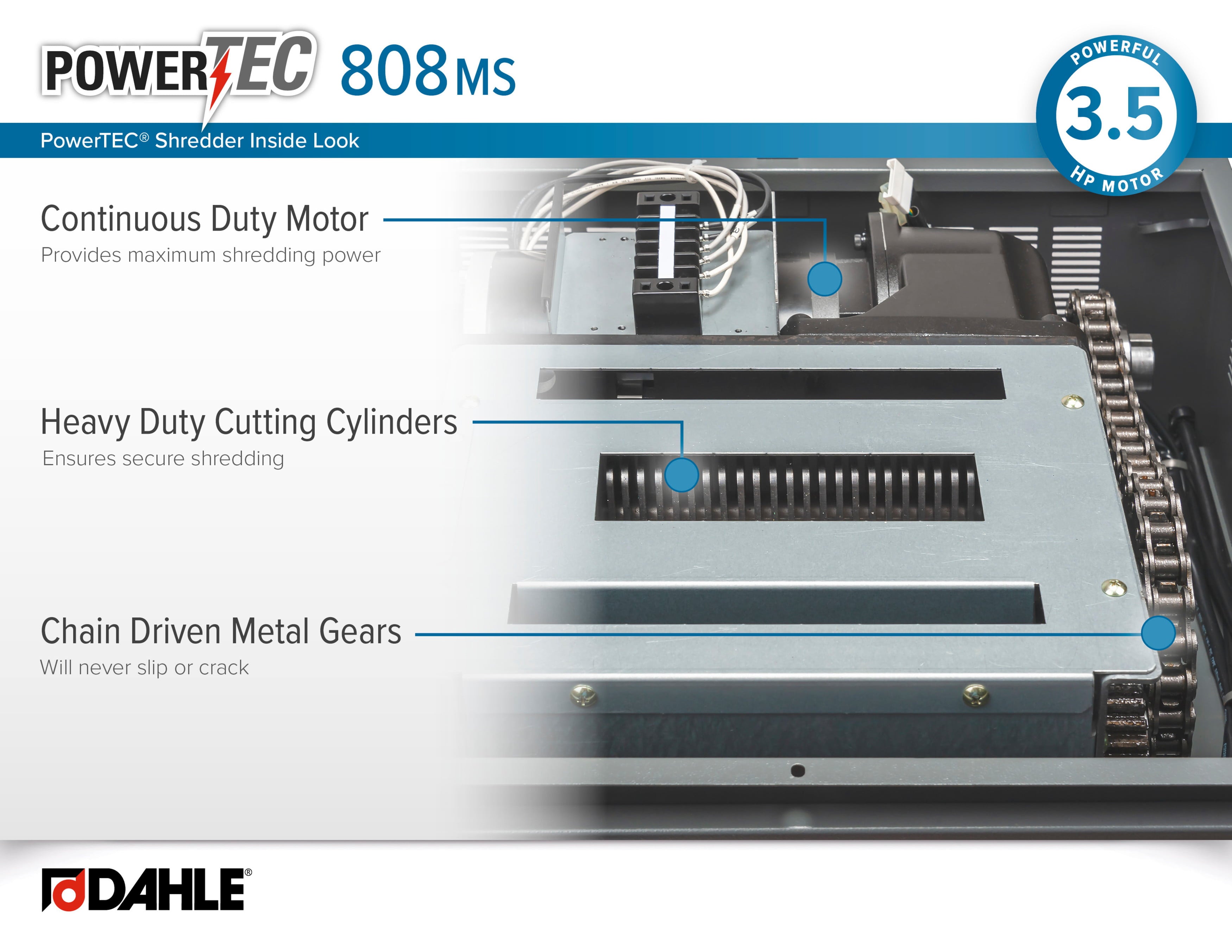 Dahle PowerTEC 808 MS Media Shredder, Destroys Cell Phones, Mini Tablets, SSDs & Flash Drives