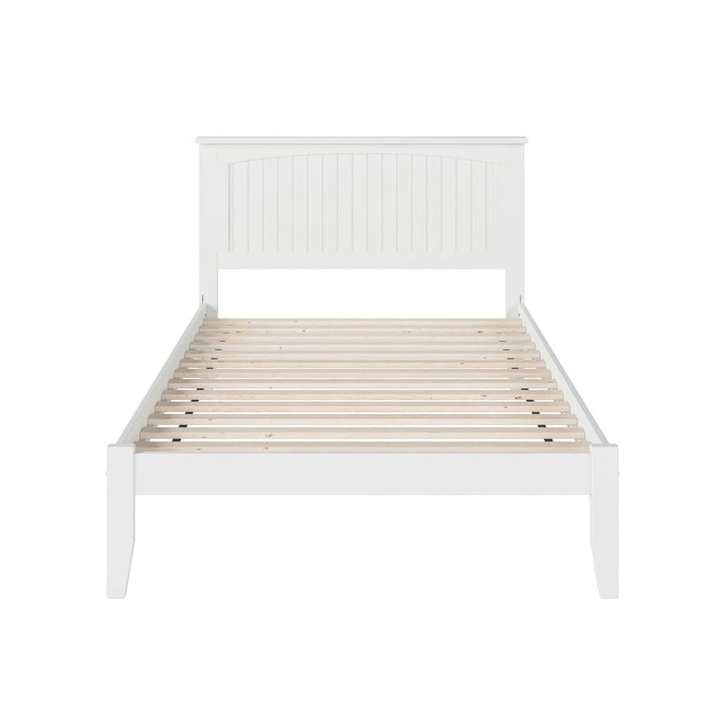 Leo & Lacey Farmhouse Solid Wood Full Panel Platform Bed in White