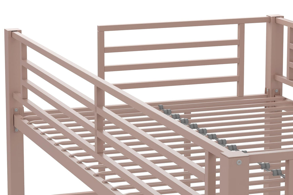 Your Zone Brittain Twin Metal Loft Bed, Pink