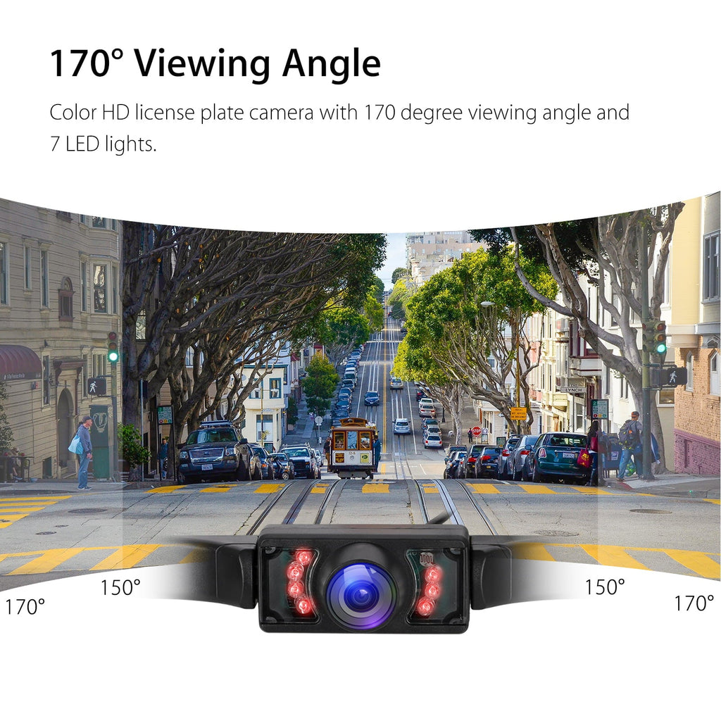 EEEkit Backup Camera and Monitor Kit, Waterproof HD Night Vision Reverse Cam with 7 IR LED Lights, 4.3" Display Monitor for Car, Universal for Vehicle, SUV, Van, Camper