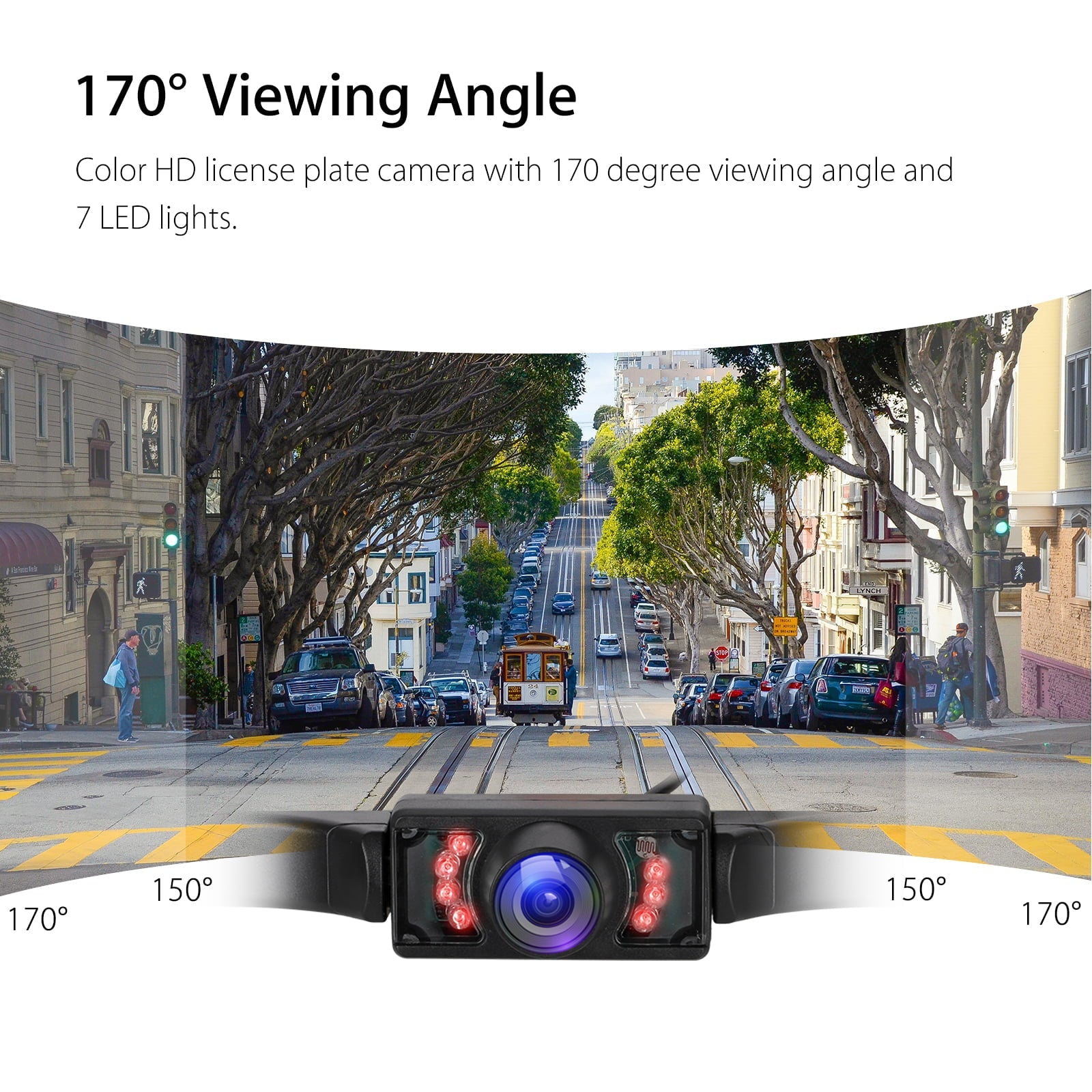 EEEkit Backup Camera and Monitor Kit, Waterproof HD Night Vision Reverse Cam with 7 IR LED Lights, 4.3" Display Monitor for Car, Universal for Vehicle, SUV, Van, Camper