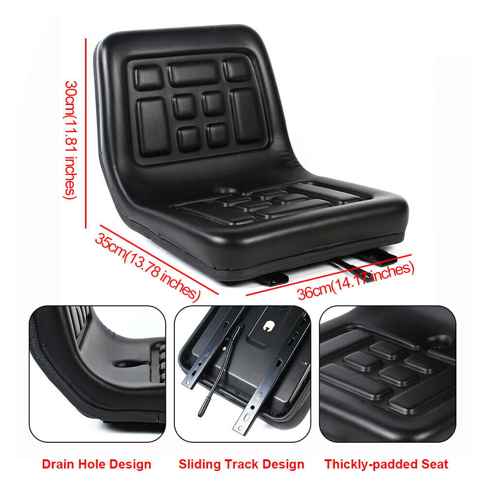 ANQIDI General Compact Tractor Seat Adjustable Suspension Seat with Brackets for Tractor Digger (Black)
