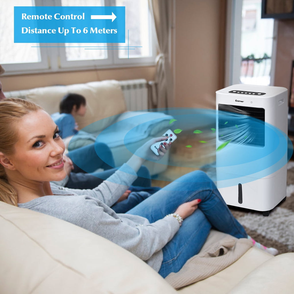 Costway Evaporative Portable Air Cooler Fan & Humidifier w/ Remote Control 7.5 Timer