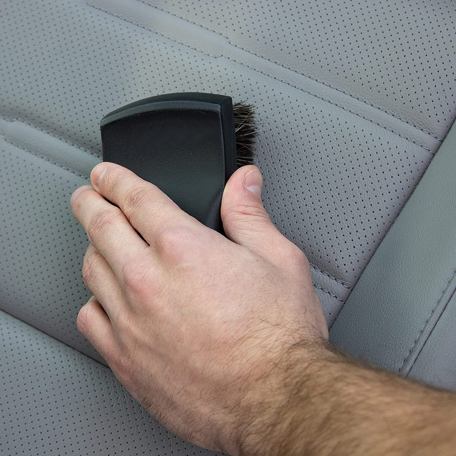 Auto Drive Brand 6 inch Leather Brush Fit Type for Car Cleaning and leather surfaces, Black  Manufacturer VSN No 7380A