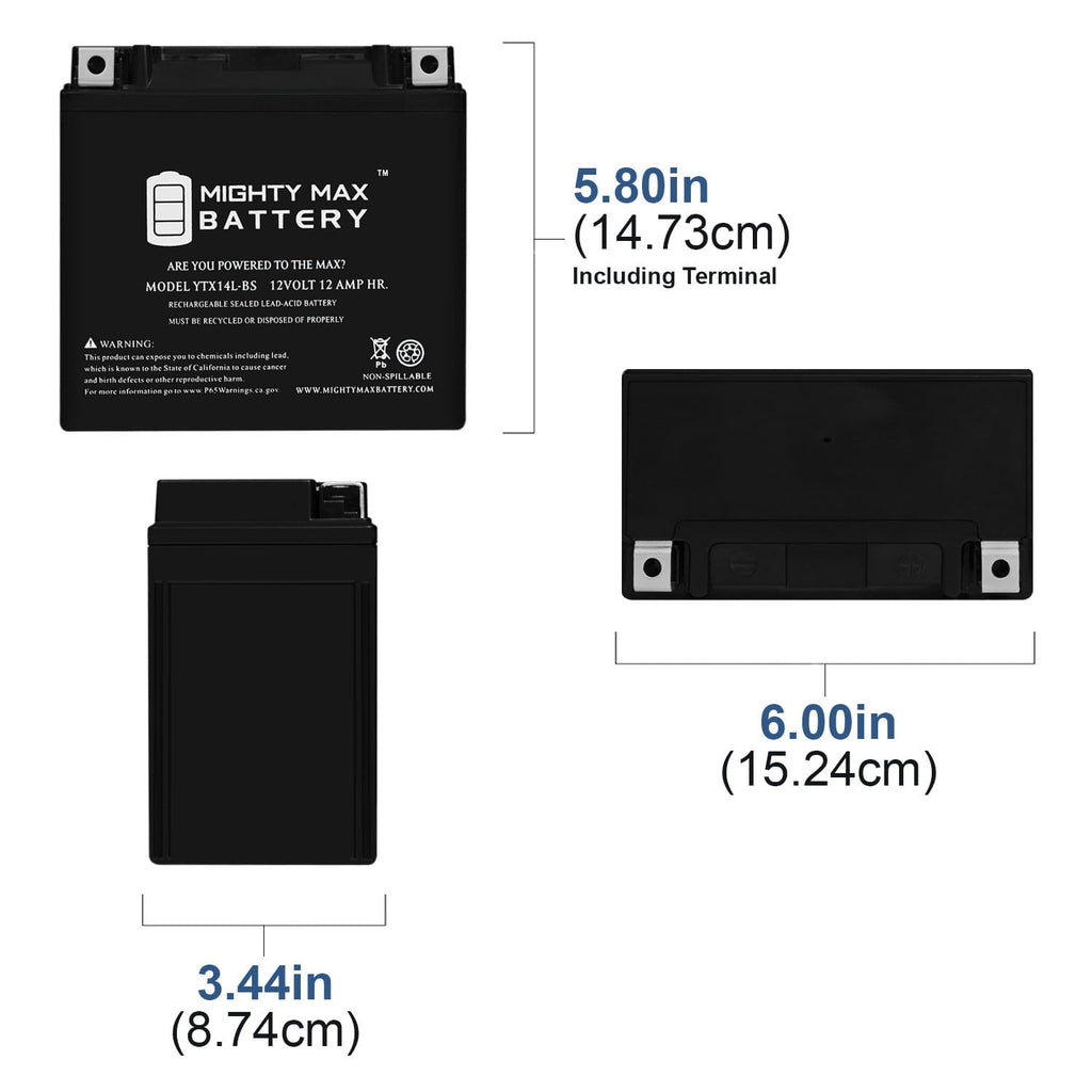 YTX14L-BS Battery for Harley-Davidson Seventy Two XL1200V 2006-2016