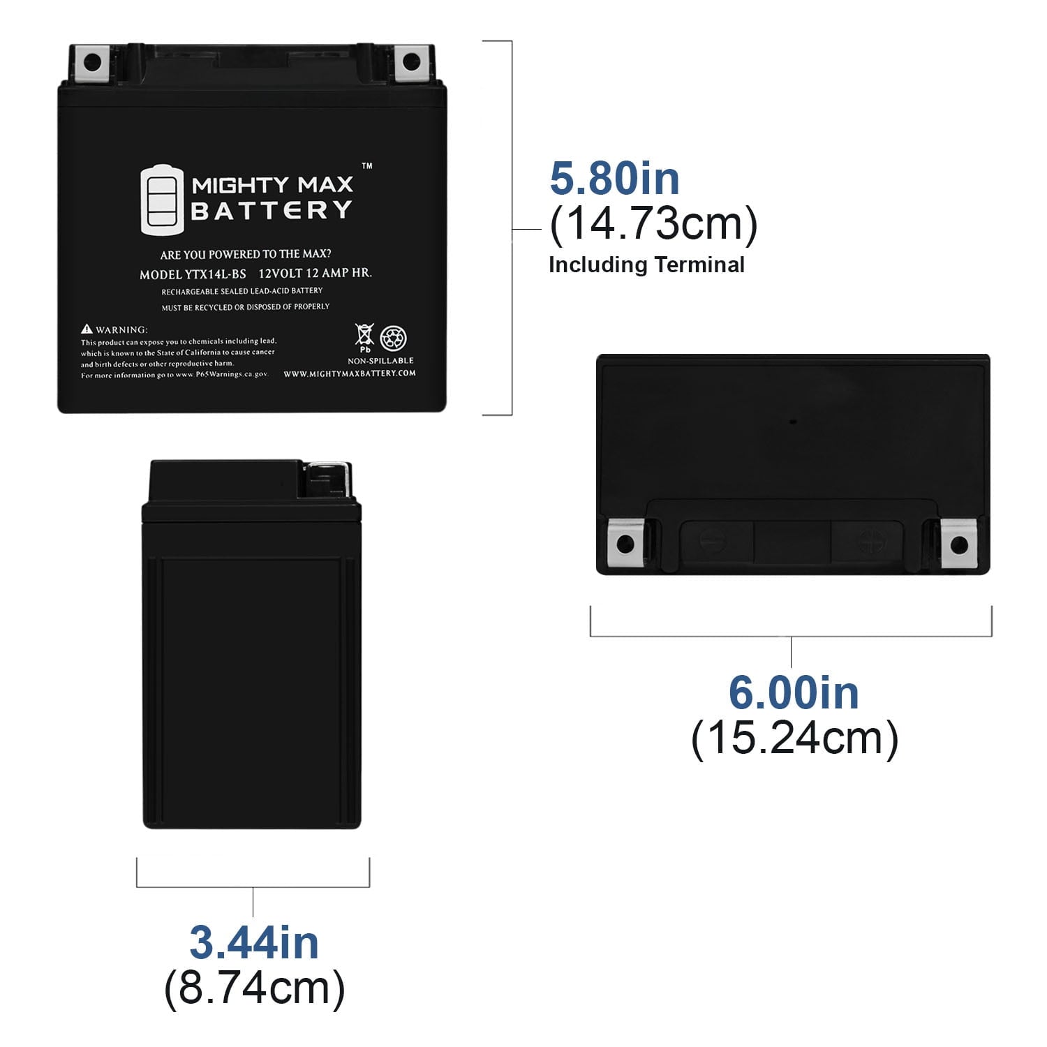 YTX14L-BS Battery for Harley-Davidson Seventy Two XL1200V 2006-2016