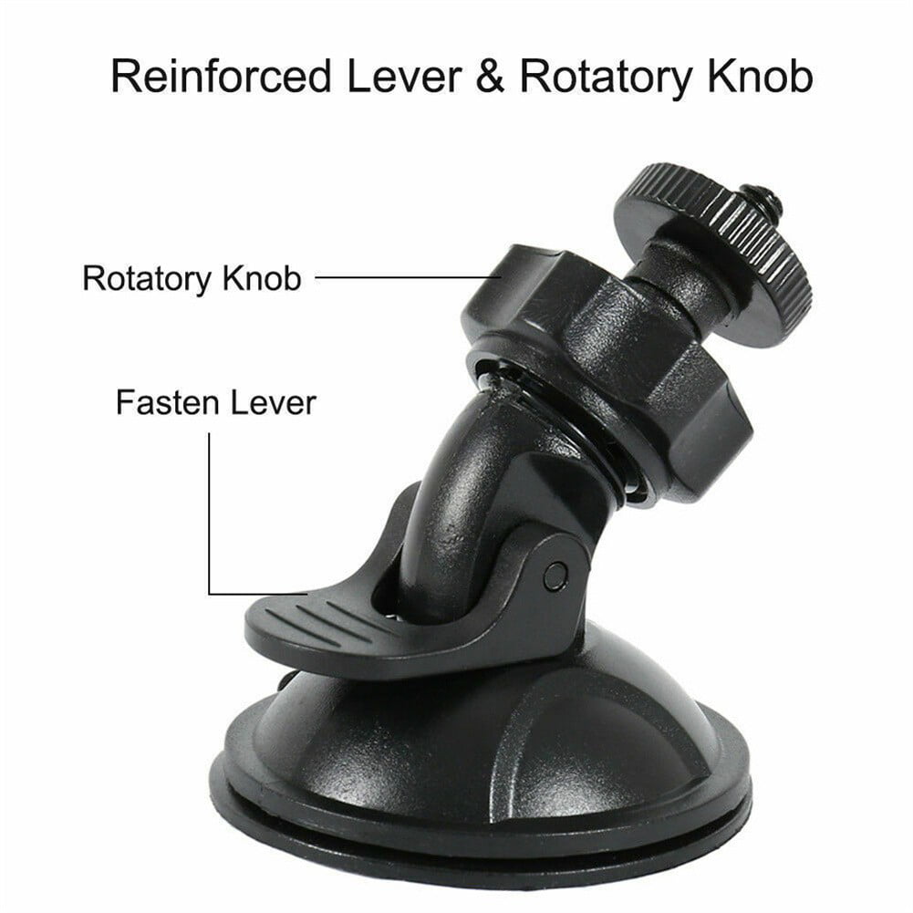 QIFEI 2Pcs Dash Cam Suction Mount, Car Mounted Recorder Bracket Dash Cam Holder Camera Stand Suction Cup with 4mm+6mm Screw Adaptor Black