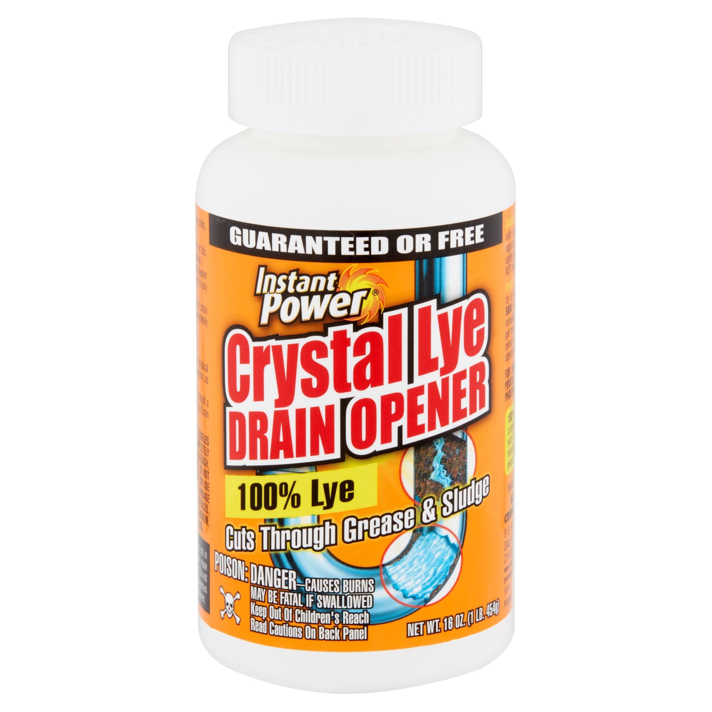 Instant Power Crystal Lye Drain Opener, 16 oz