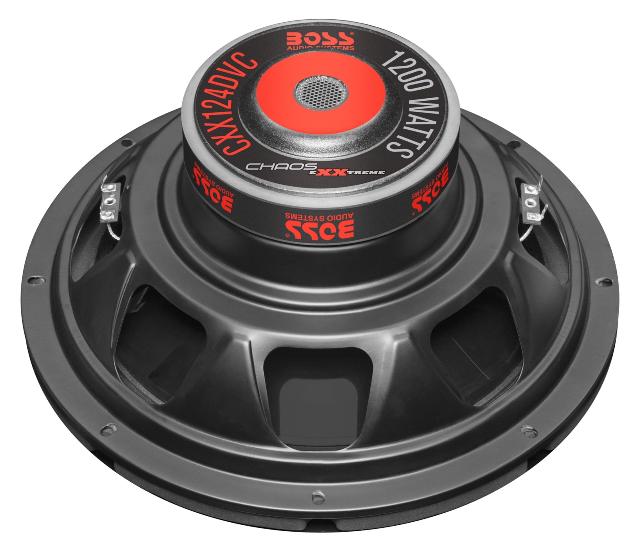 BOSS Audio Systems CXX124DVC Chaos Exxtreme Series 12 inch Car Audio Subwoofer - 1200 Watts Max, Dual 4 Ohm Voice Coil, for Truck, Boxes and Enclosures, Use With Amplifier