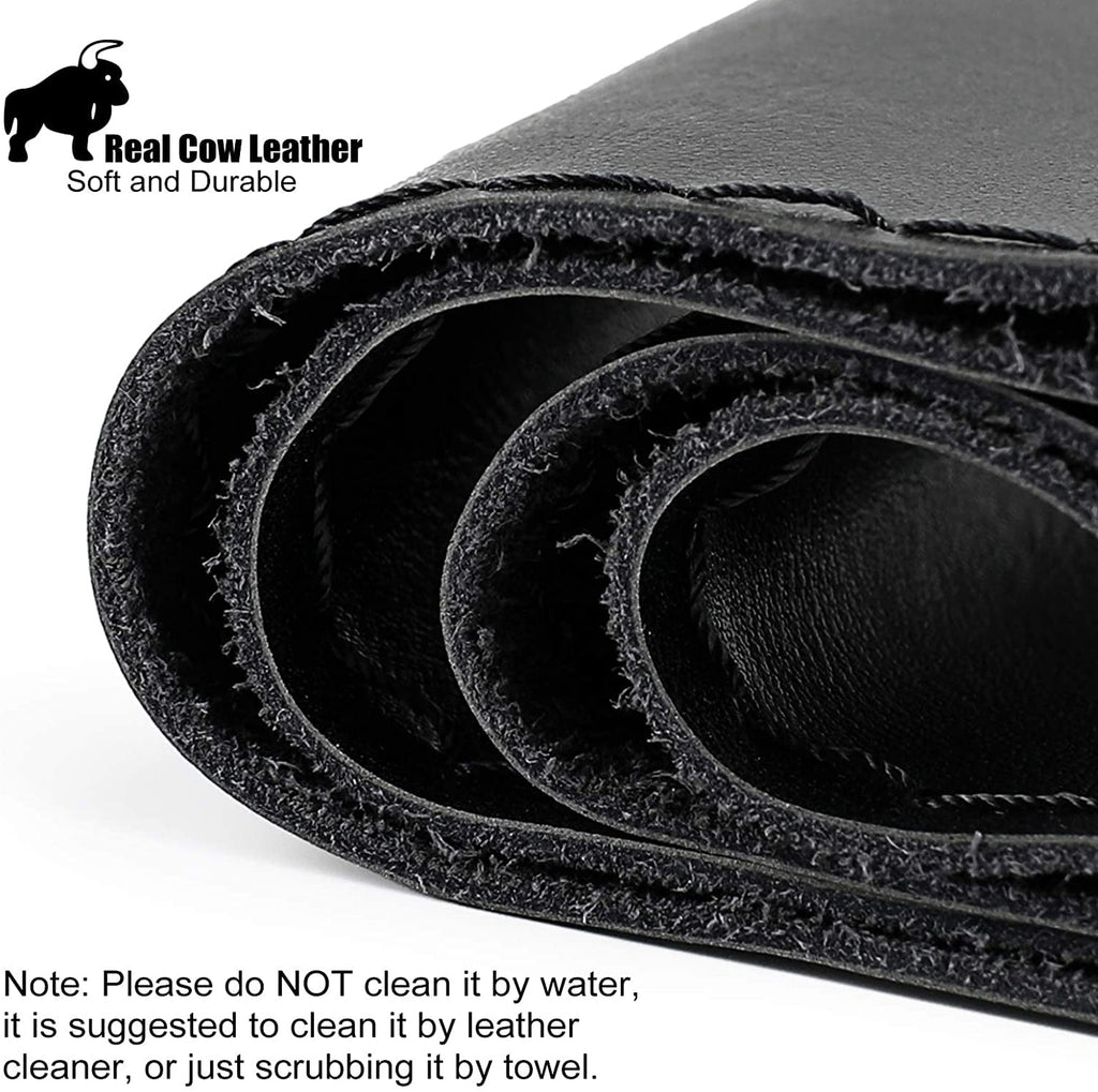 15" 38CM New Black Genuine Leather Car Steering Wheel Cover For NISSAN
