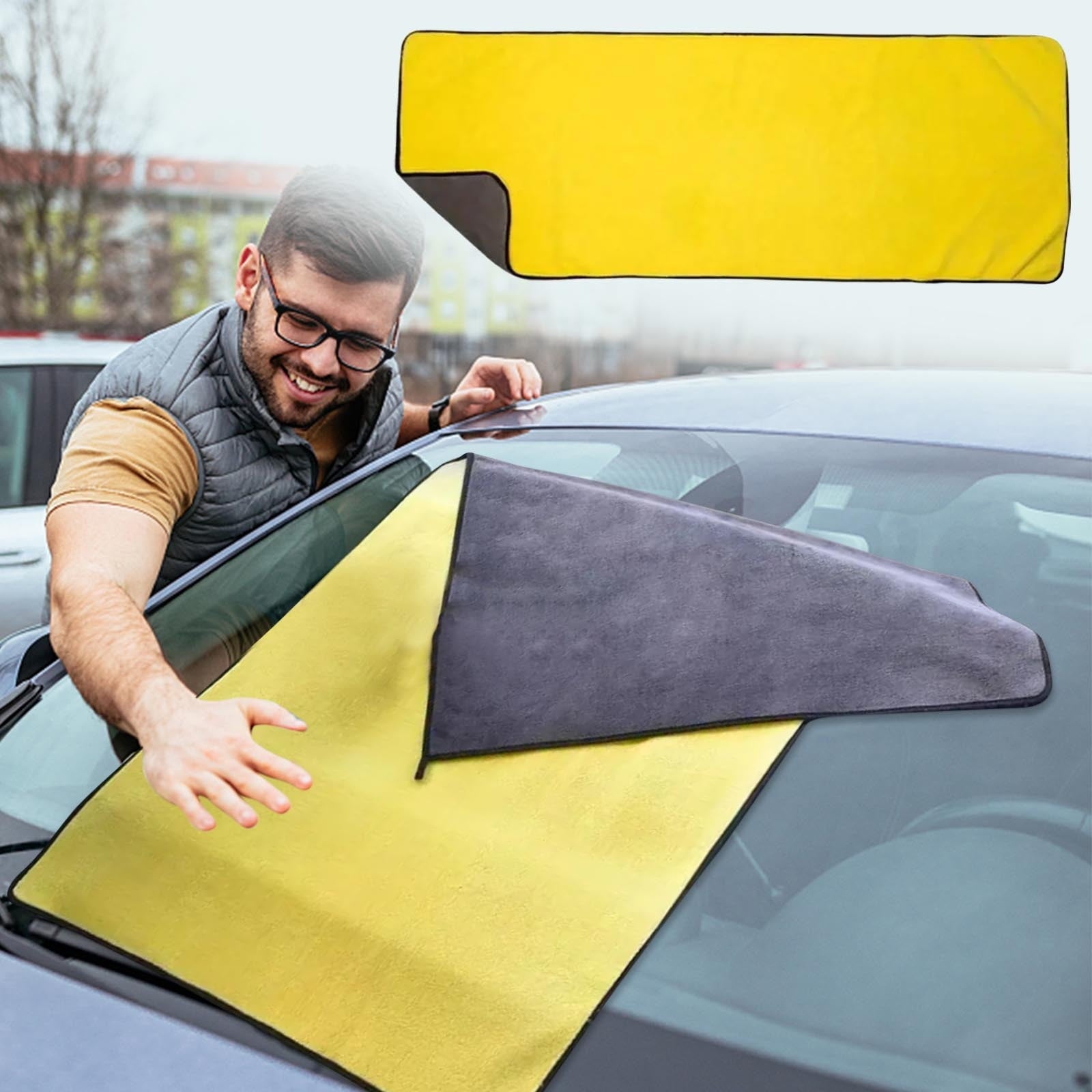 Haykey Microfiber Towels For Cars Drying Super Absorbent Auto Detailing Plush Reusable Car Wash Towels Extra Large Ultra Soft, Lint-Free, Streak-Free, 24'' X 63''