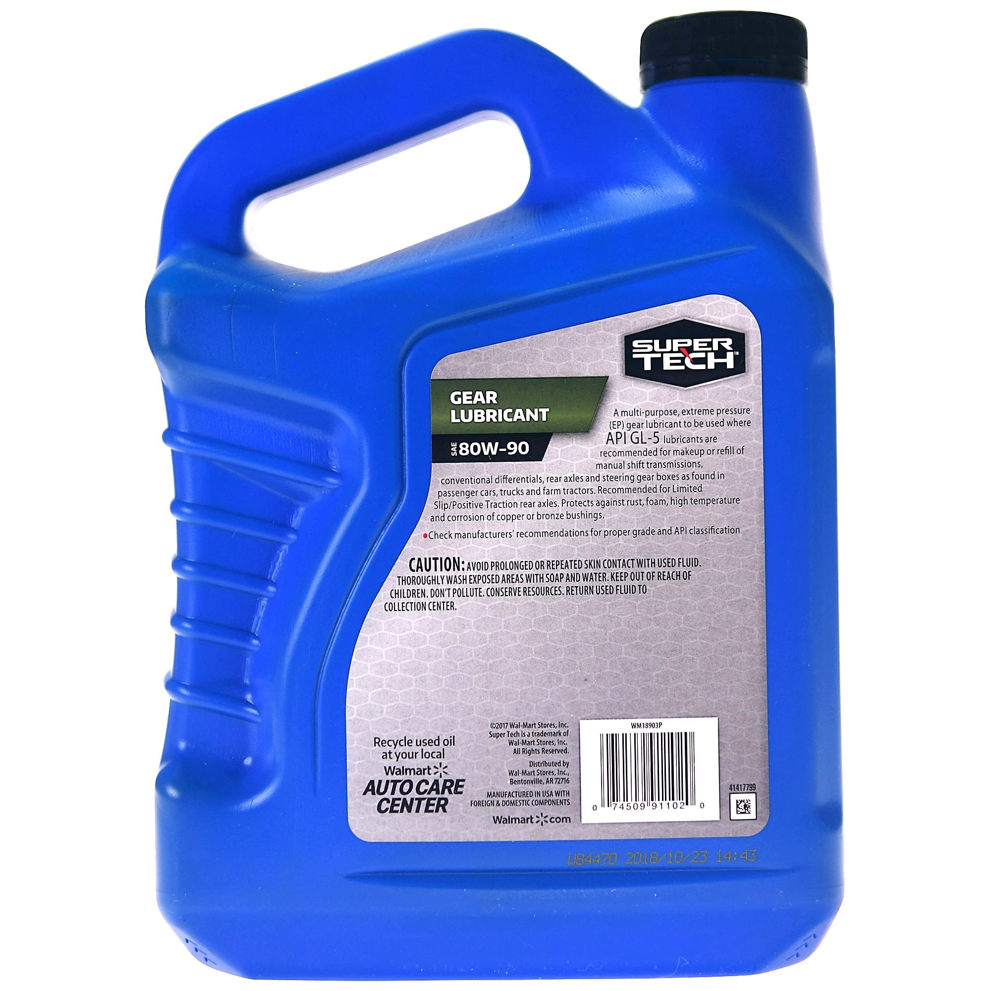 Super Tech Gear Lubricant SAE 80W-90, 1 Gallon Bottle