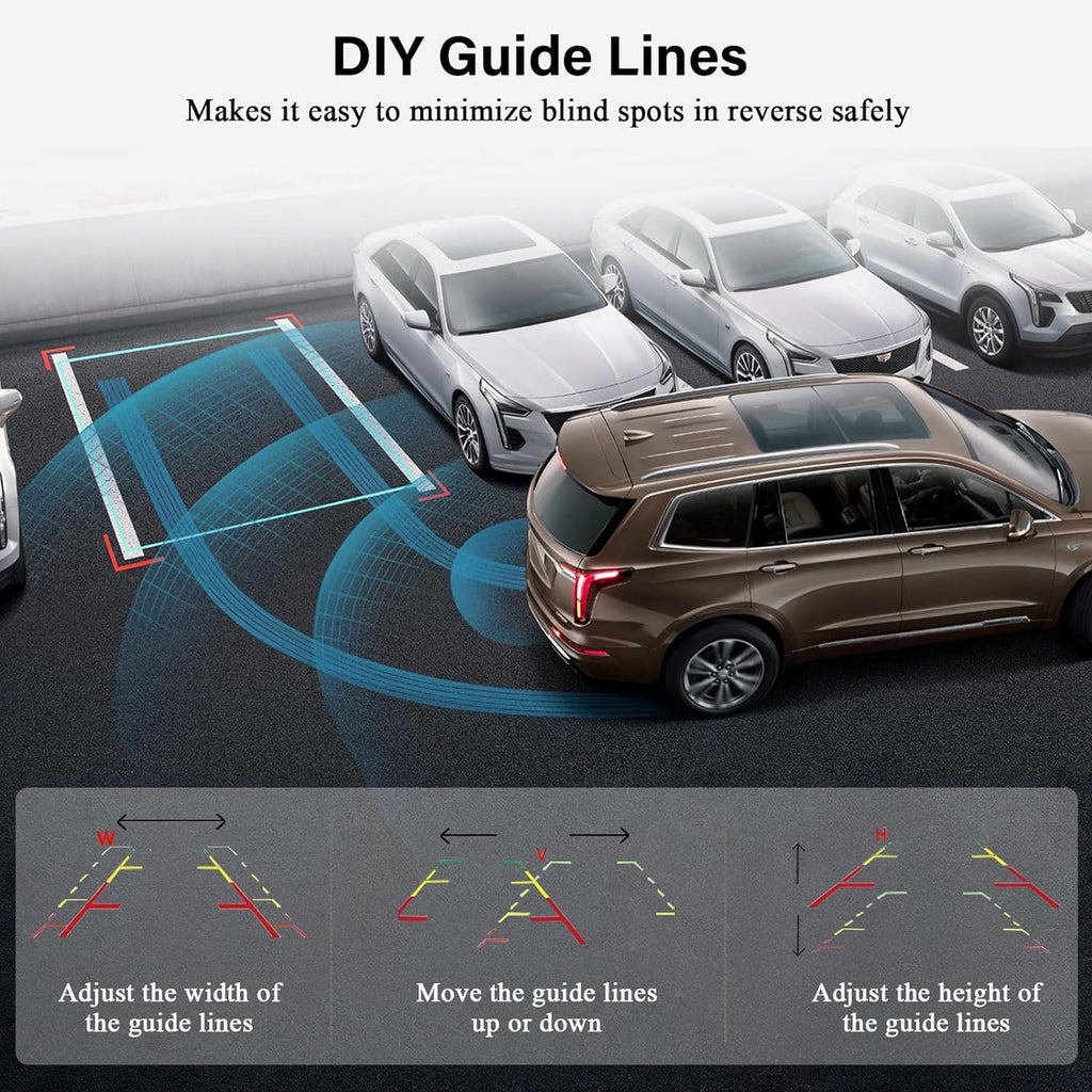 TOGUARD Digital Signal Wireless Back up Camera Kit, 5'' Monitor 1080P Waterproof Rear Backup Camera with 8 LED IR Night Vision for Cars Trucks Van Large Vehicles