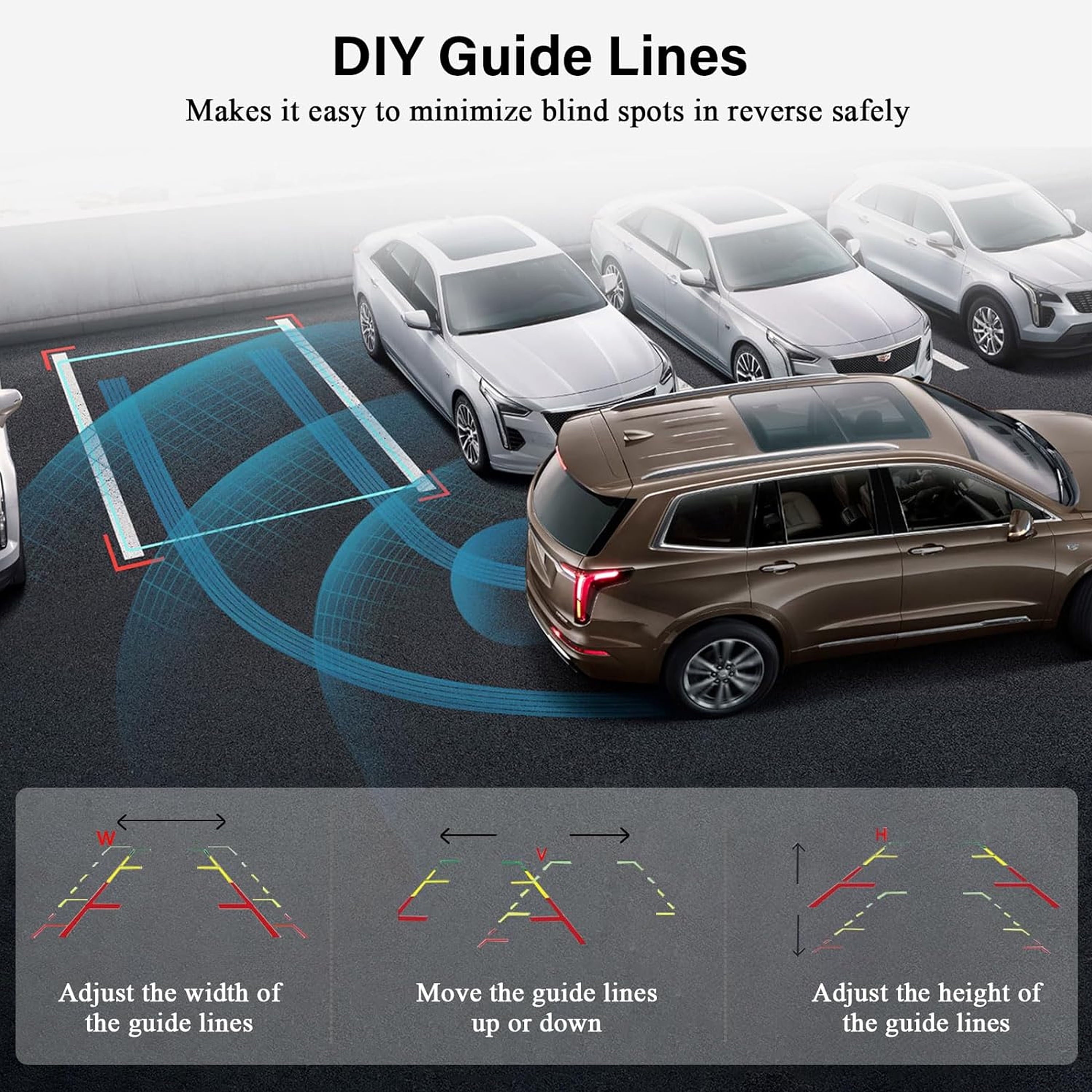 TOGUARD Digital Signal Wireless Back up Camera Kit, 5'' Monitor 1080P Waterproof Rear Backup Camera with 8 LED IR Night Vision for Cars Trucks Van Large Vehicles