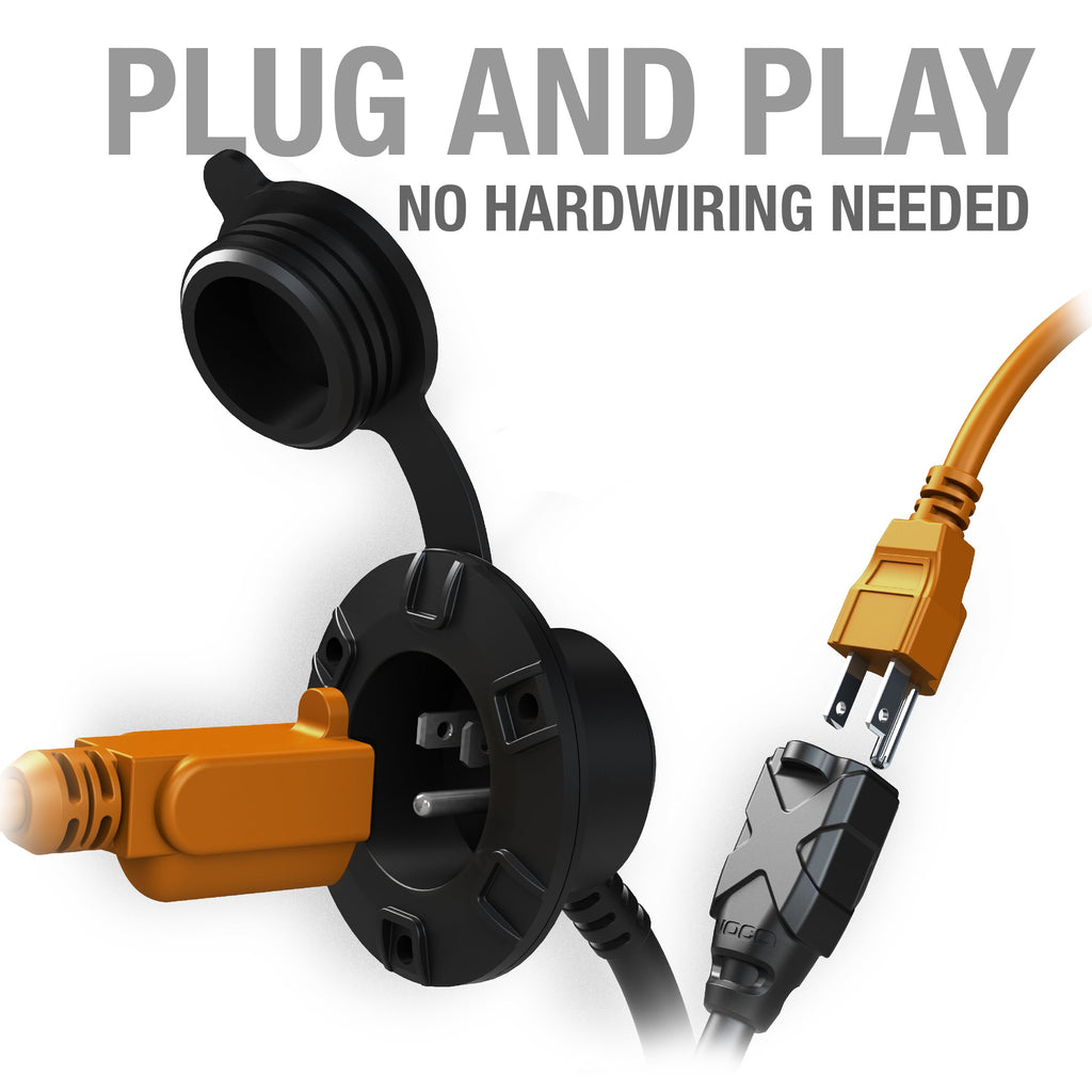 NOCO GCP1 15A 125V AC Port Plug with 16-Inch Integrated Extension Cord