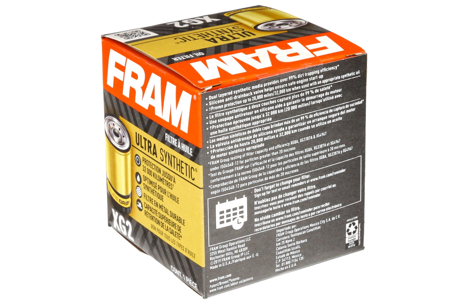 FRAM Ultra Synthetic Oil Filter, XG2 Fits select: 1993-2014 FORD F150, 2008-2012 DODGE RAM 1500