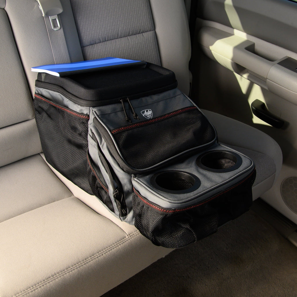 Auto Drive Backseat Organizer with Cup Holders and Storage, Black