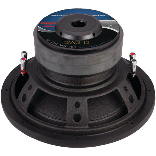 Acoustik® GW3-12 Gothic Series 2ohm Dual Voice-coil Subwoofer (12", 2,500 Watts)