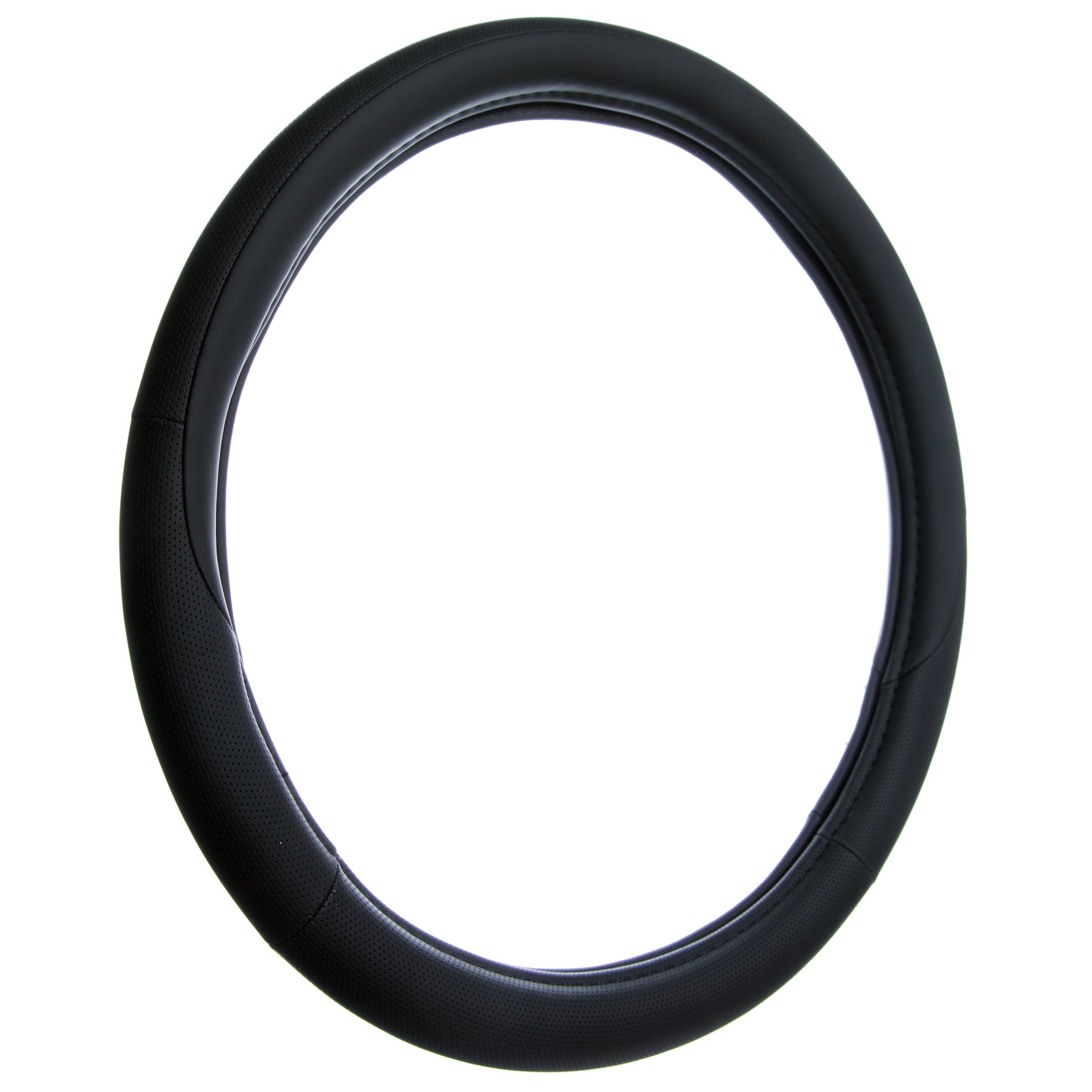 Custom Accessories Perforated Black Leatherette Steering Wheel Cover