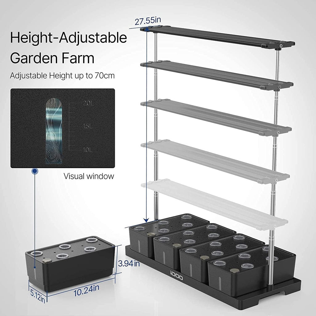 iDOO 20 Pods Hydroponics Growing System, Indoor Herb Garden Planter, Germination Starter Kit