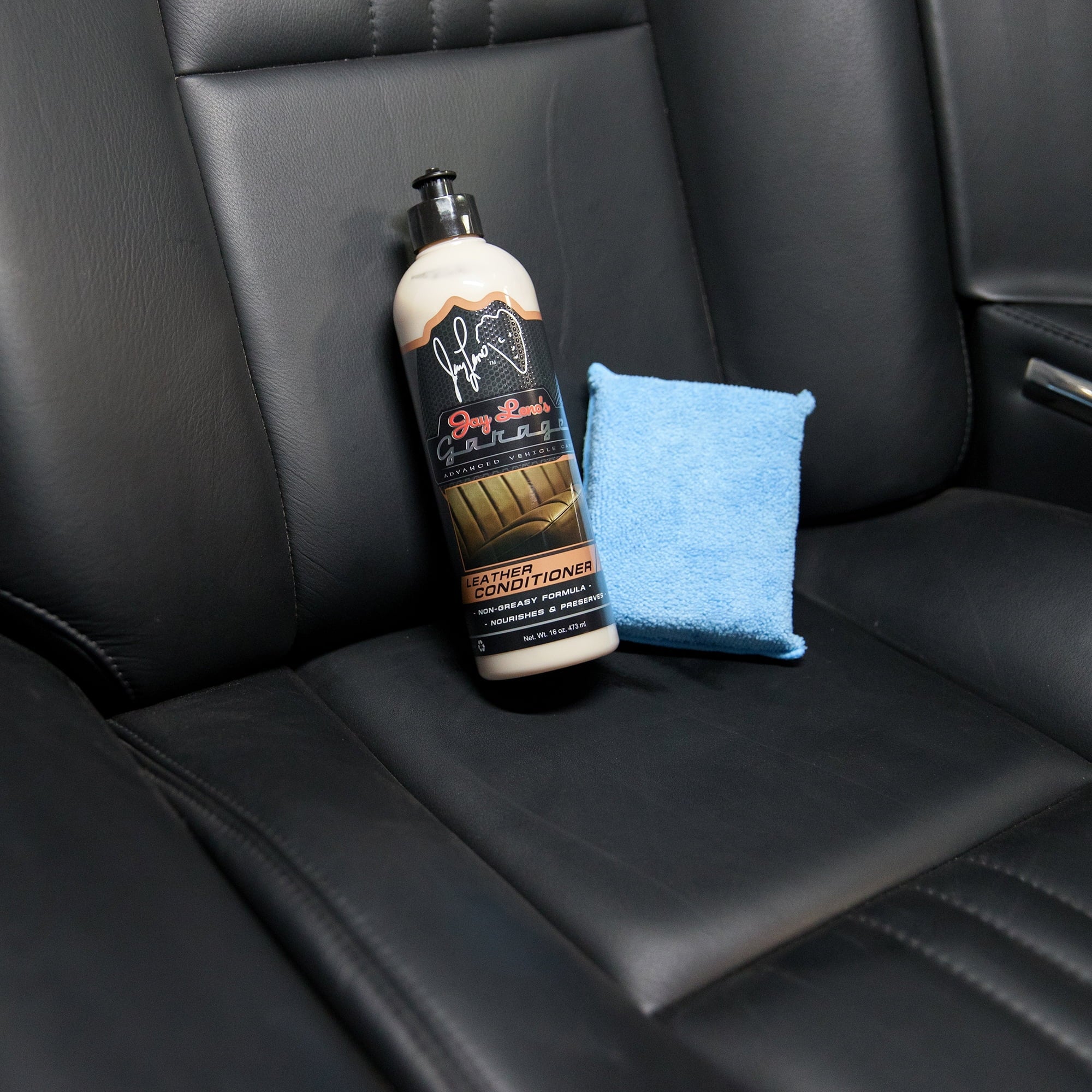 Jay Leno's Garage Leather Conditioner (16 oz) - Protect & Restore Car Leather Surfaces