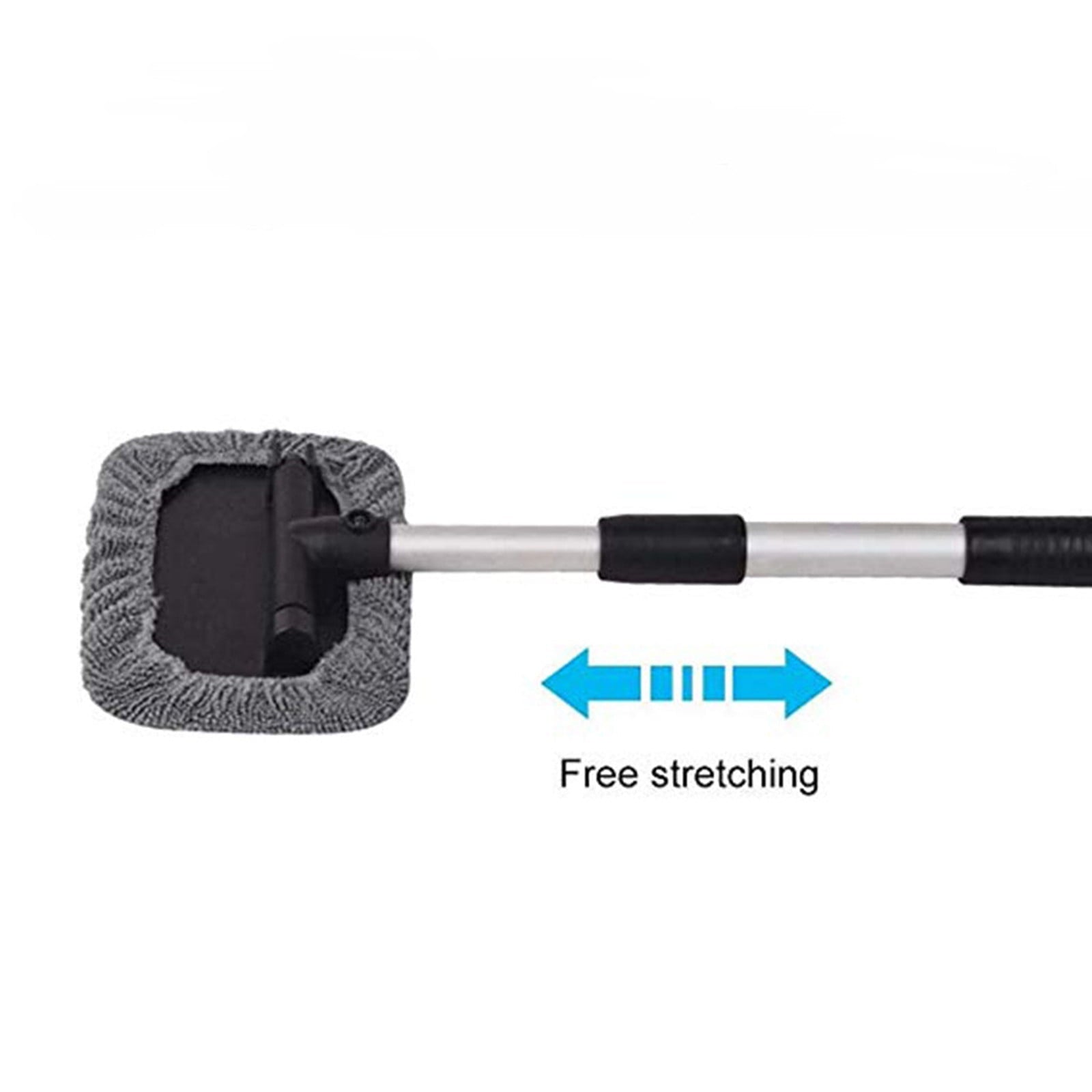 Vikakiooze Car Window Cleaner, Microfiber Car Windshield Cleaning Tool with Extendable Handle and Washable Reusable Cloth Pad Head Auto Interior Exterior Glass Wiper Kits,Promotion On sale