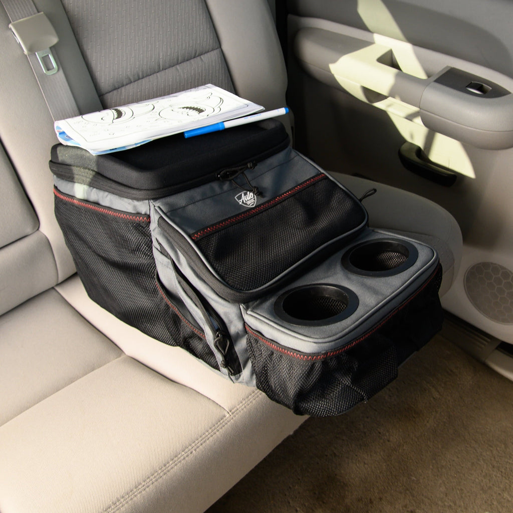 Auto Drive Backseat Organizer with Cup Holders and Storage, Black
