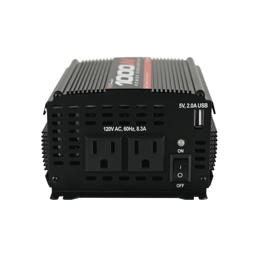 Schumacher 1000 Continuous Watt/2000 Peak Watt Power Inverter – Convert 12V DC Power to 120V AC Household Power