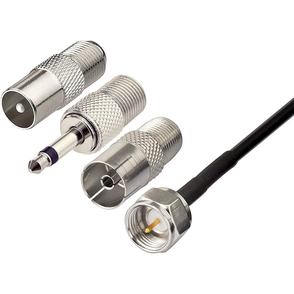 Eightwood FM Radio Antenna FM Dipole Antenna 10ft/3m RG174 Coaxial F-Type Plug Connector
