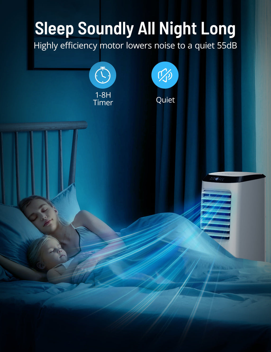 4-in-1 Evaporative Air Cooler, Portable Air Cooling Fan with Negative Ion, Swamp Cooler with Remote, LED Display, Quite, Casters for Home, Office