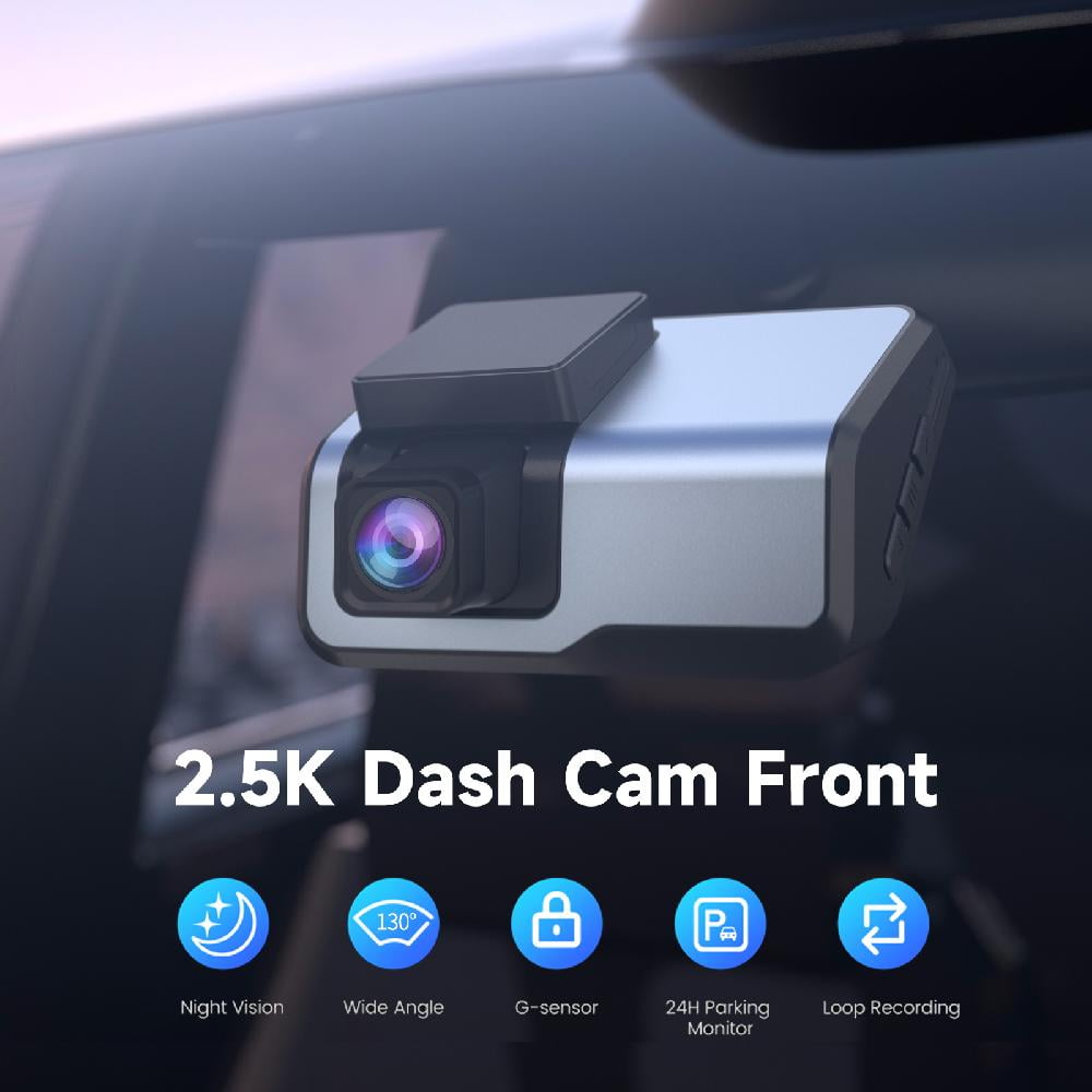 Ecomoment Car Dash Cam Front, Dash Cam for Cars, 2.5K Full HD Dashcam Camera with Night Vision, Loop Recording, G-Sensor,Parking Mode, 160° Wide Angle FOV, WDR,Support 128GB Max，Black
